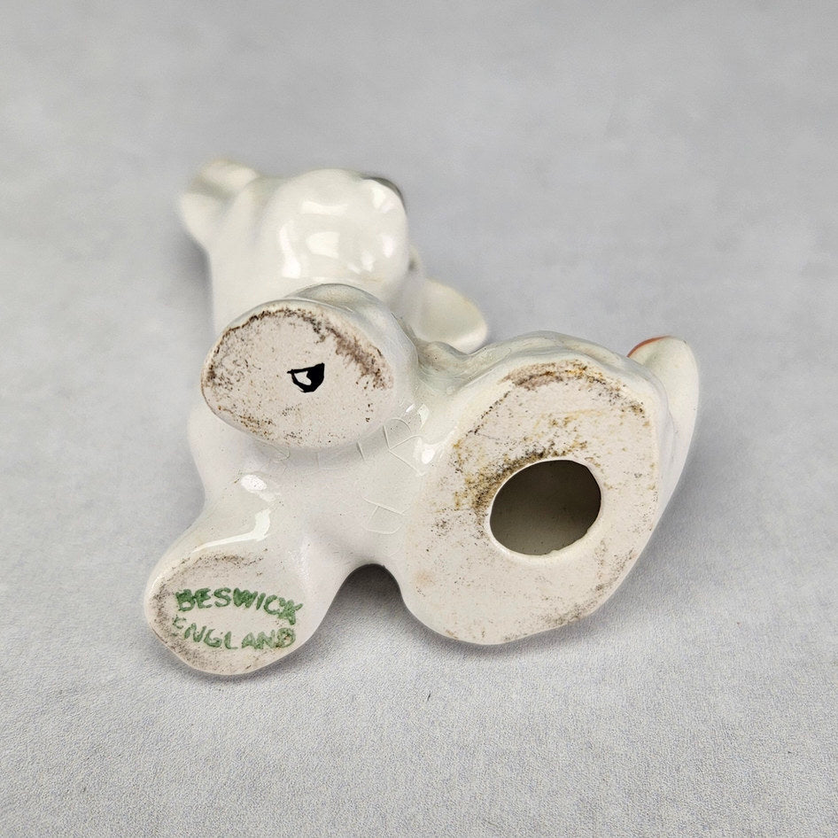 Beswick 805 white Scottie with ladybird figurine, ceramic product view 4