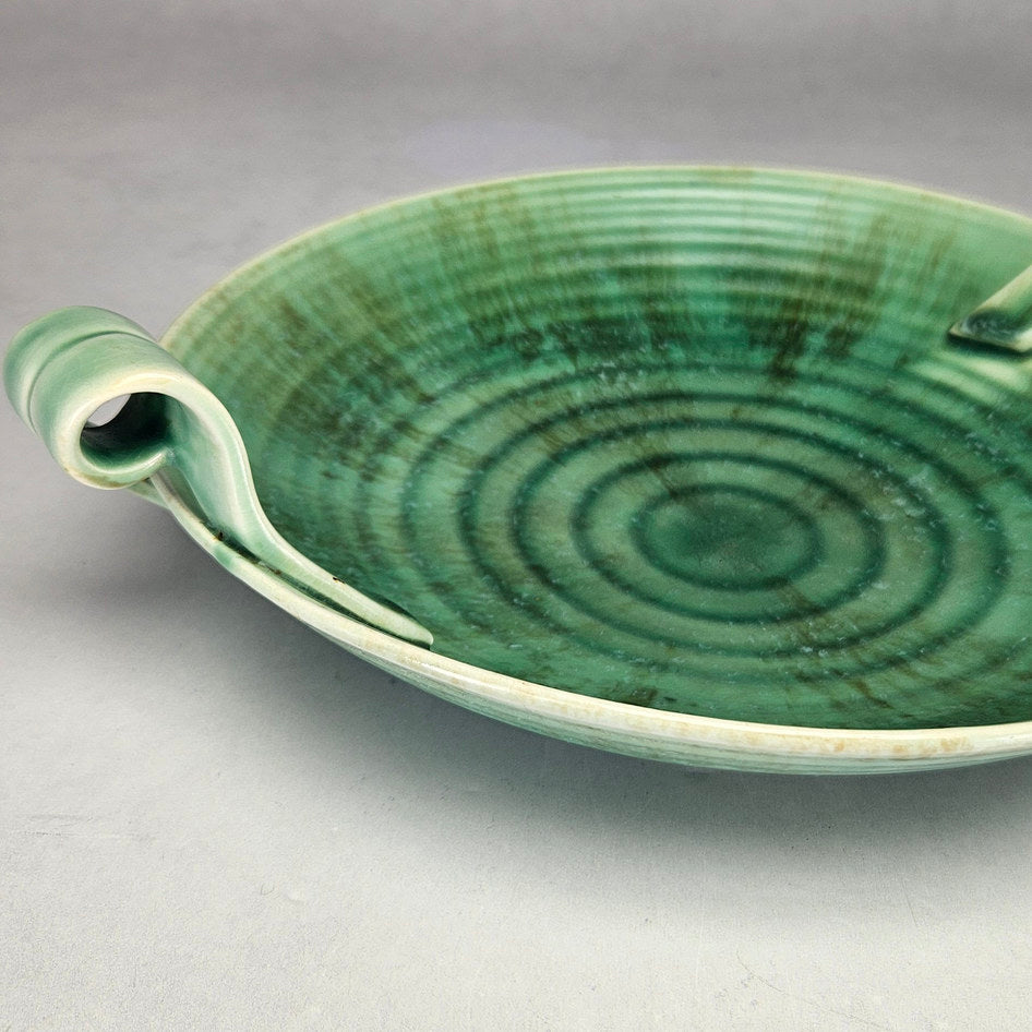 Beswick Ware green scroll handle bowl, ceramic product view 3