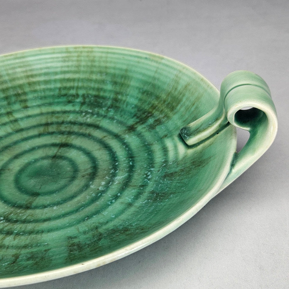 Beswick Ware green scroll handle bowl, ceramic product view 4