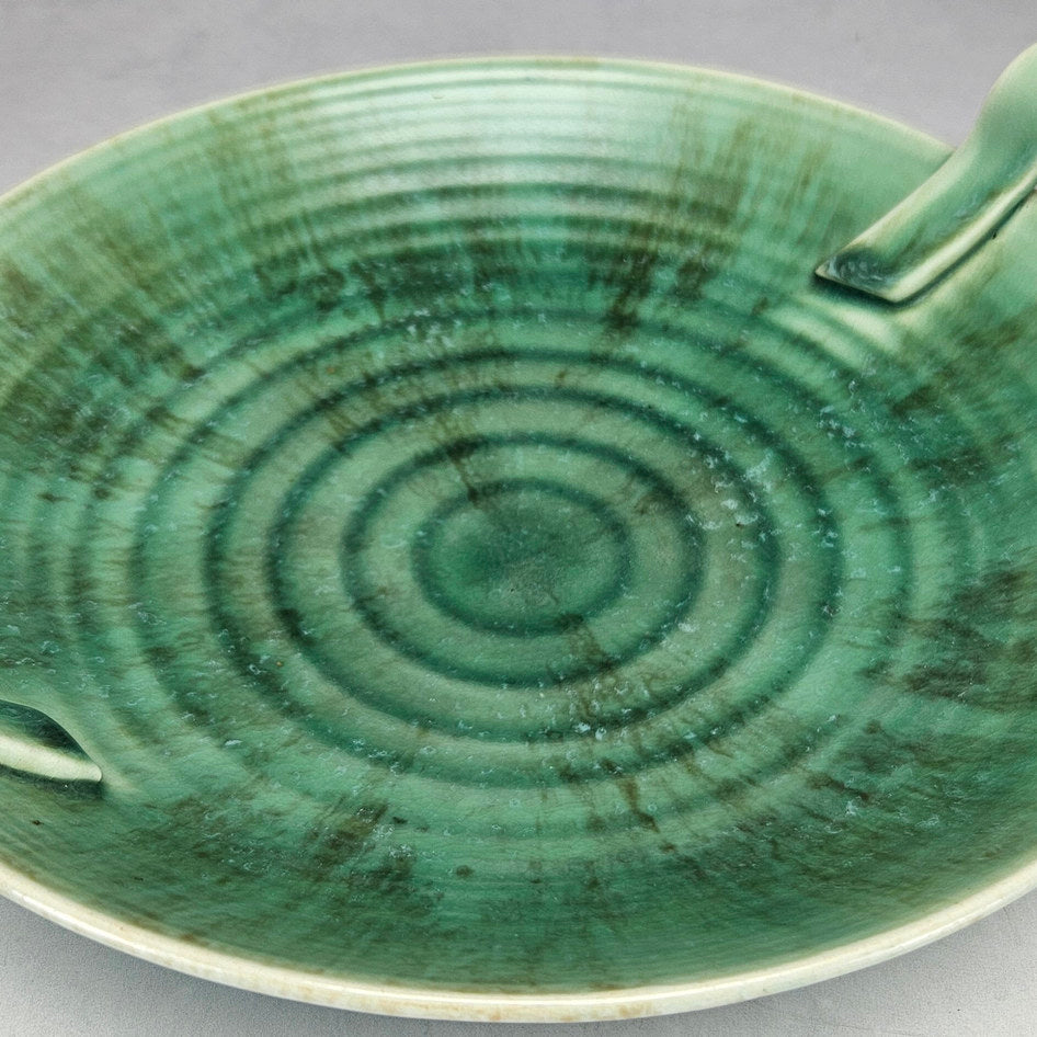 Beswick Ware green scroll handle bowl, ceramic product view 5