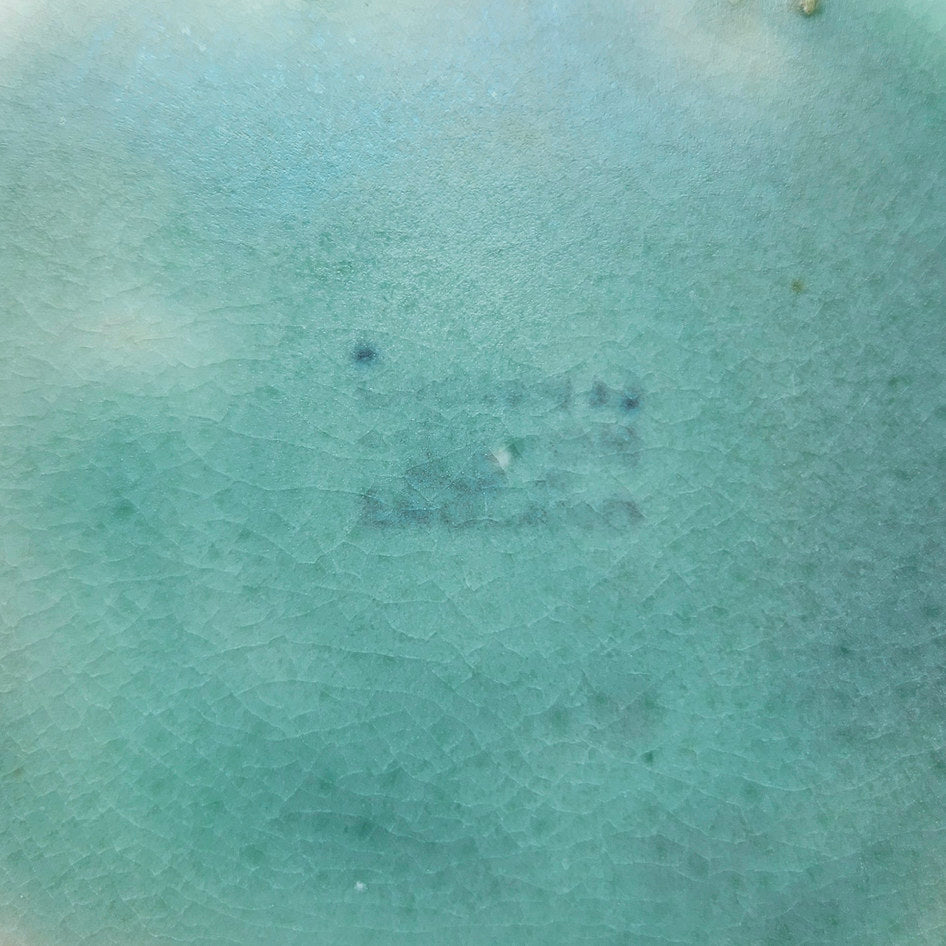 Beswick Ware green scroll handle bowl, ceramic product view 9