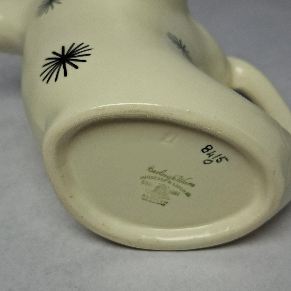 Vintage Burleigh Ware Starburst Cream and Black Ceramic Jug – Burgess & Leigh England