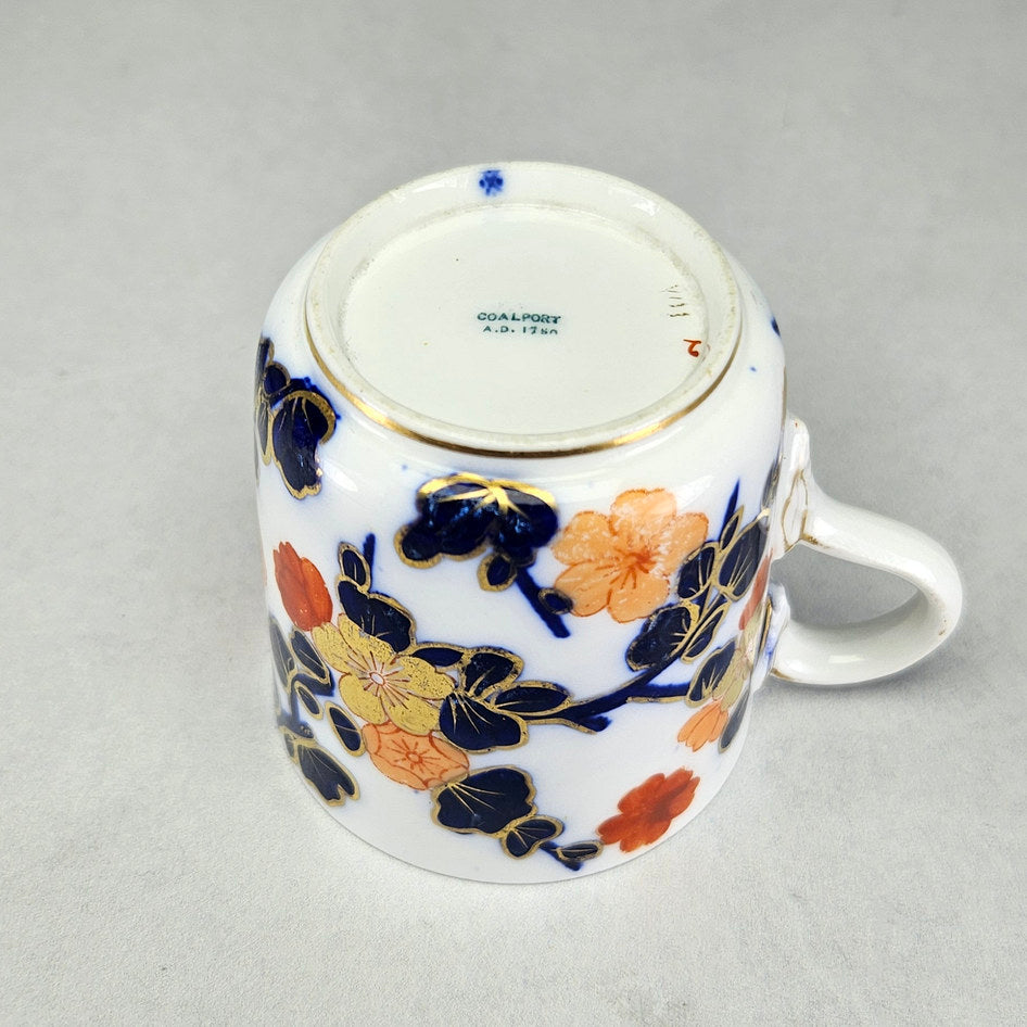 Underside of Coalport cup with printed factory backstamp