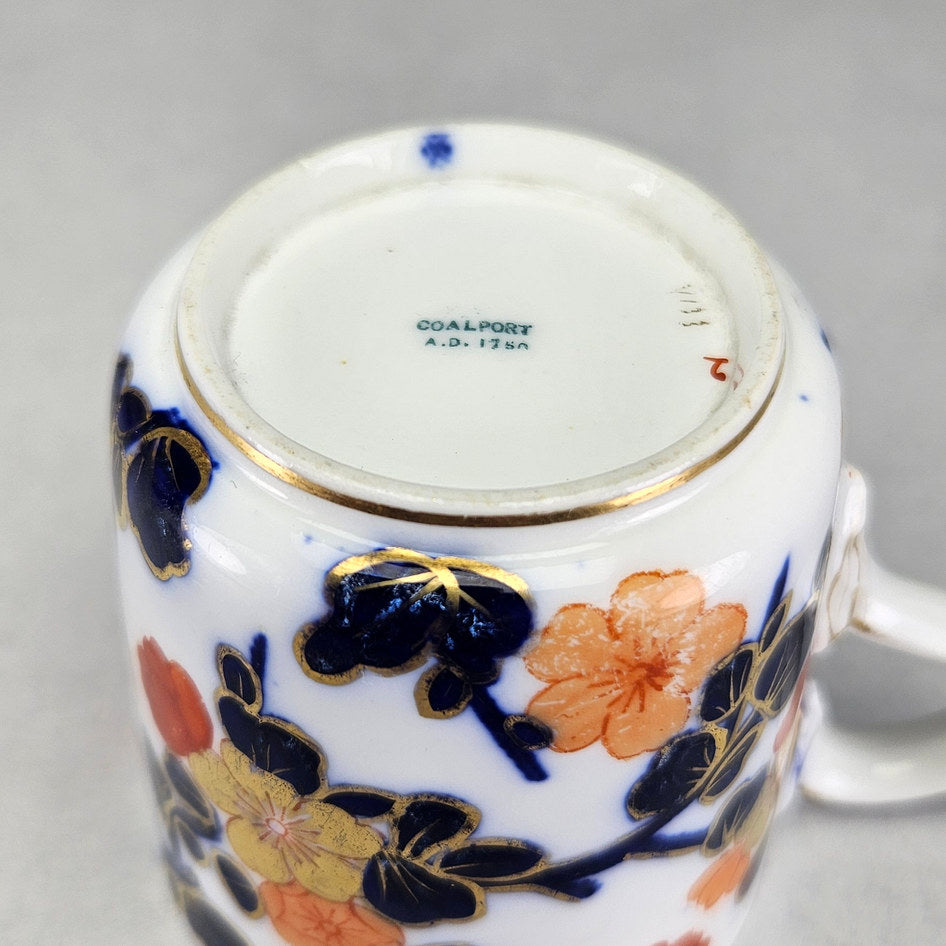 Close view of Coalport A D 1750 cup backstamp