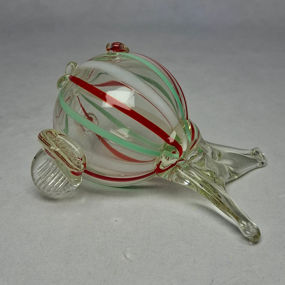 Vintage Hand-Blown Art Glass Striped Puffer Fish