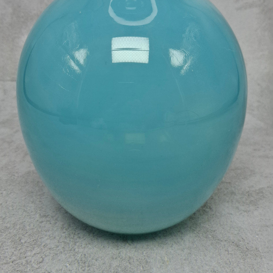 Vintage MCM Pale Blue Opaline Art Glass Vase in Danish Style