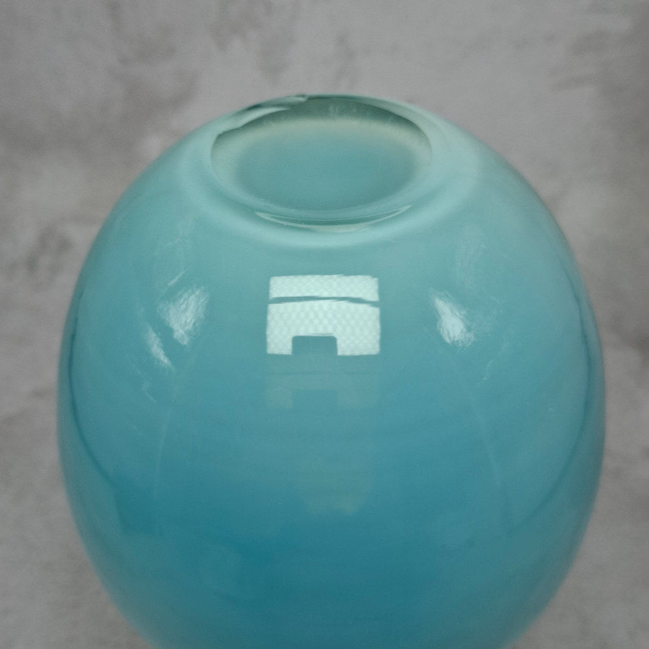 Vintage MCM Pale Blue Opaline Art Glass Vase in Danish Style