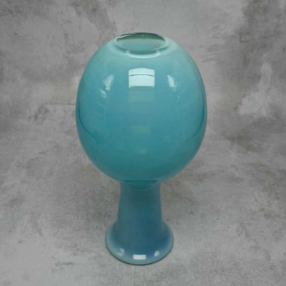 Vintage MCM Pale Blue Opaline Art Glass Vase in Danish Style