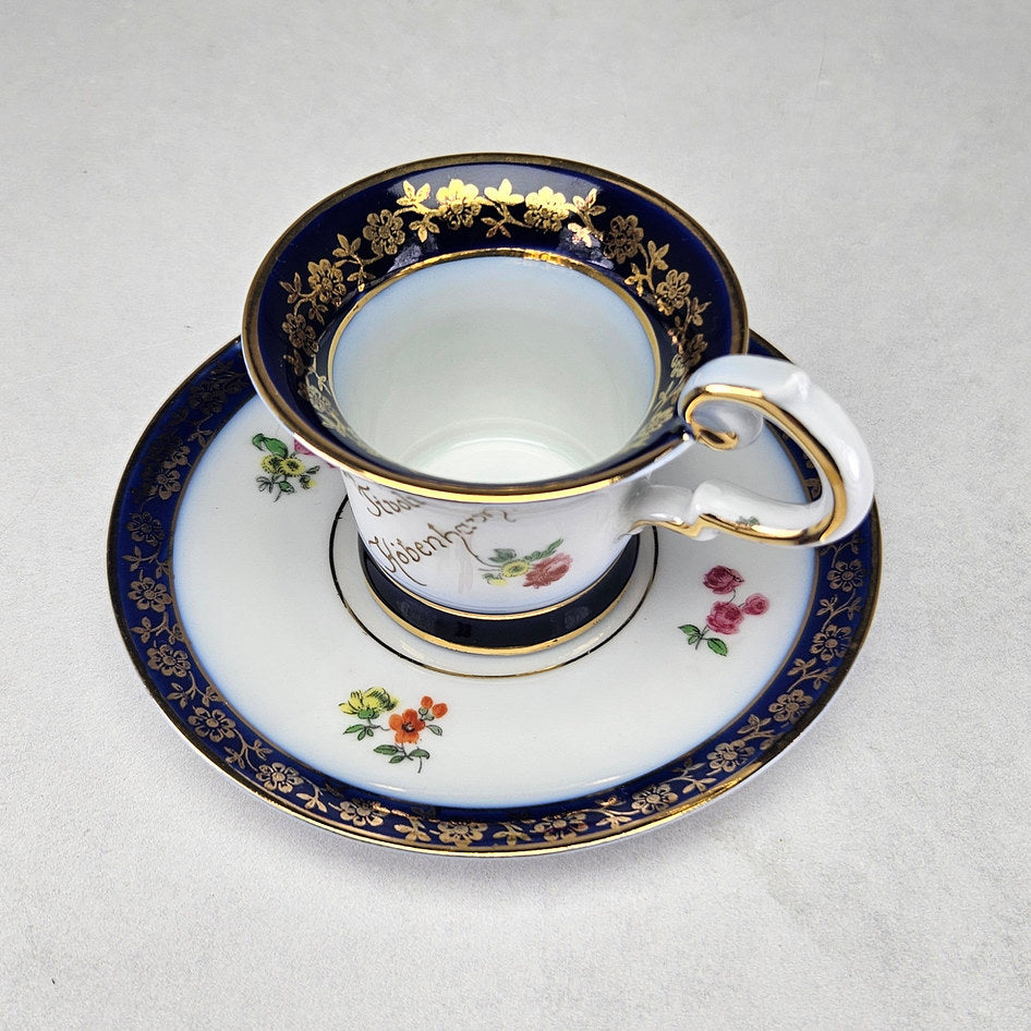 Alternate view of Tivoli cup and ornate gilded handle