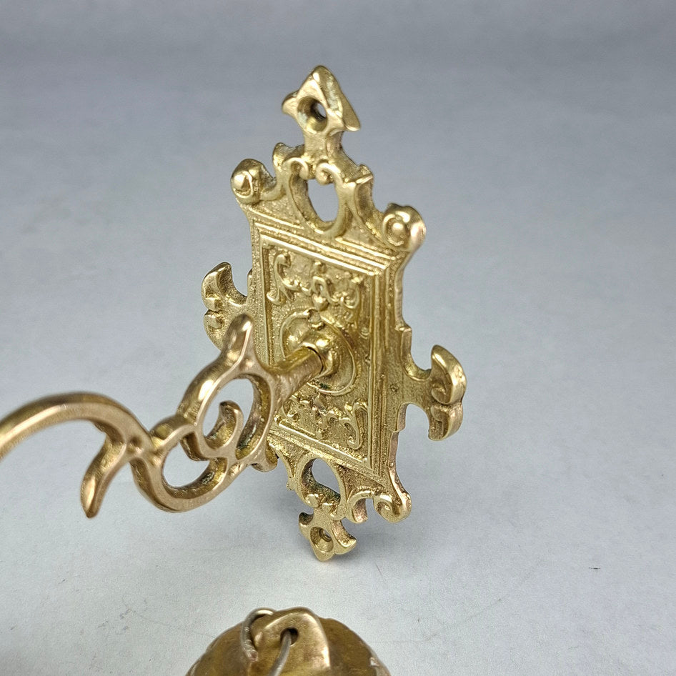 Vintage Solid Brass Triple Hanging Doorbell with Wall Mount