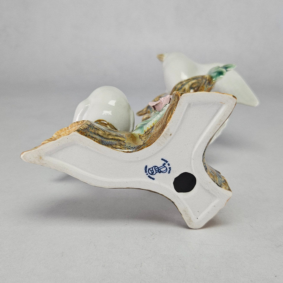 Spanish white doves figurine viewed from above