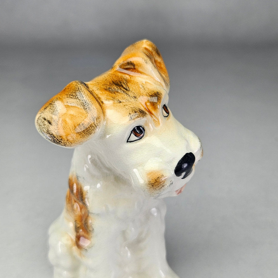 Vintage SylvaC 1378 Polychrome Seated Terrier Dog Figurine, view 4