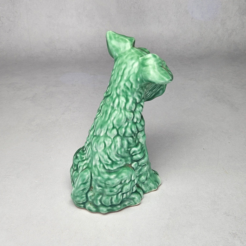 Vintage SylvaC 1379 Green Seated Terrier Dog Figurine, view 3