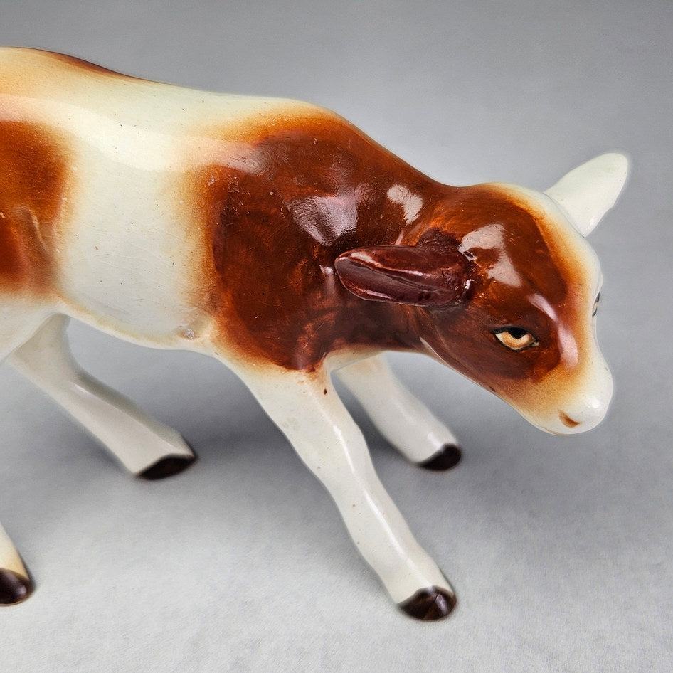Vintage SylvaC 1431 Brown and Cream Calf Figurine, view 4