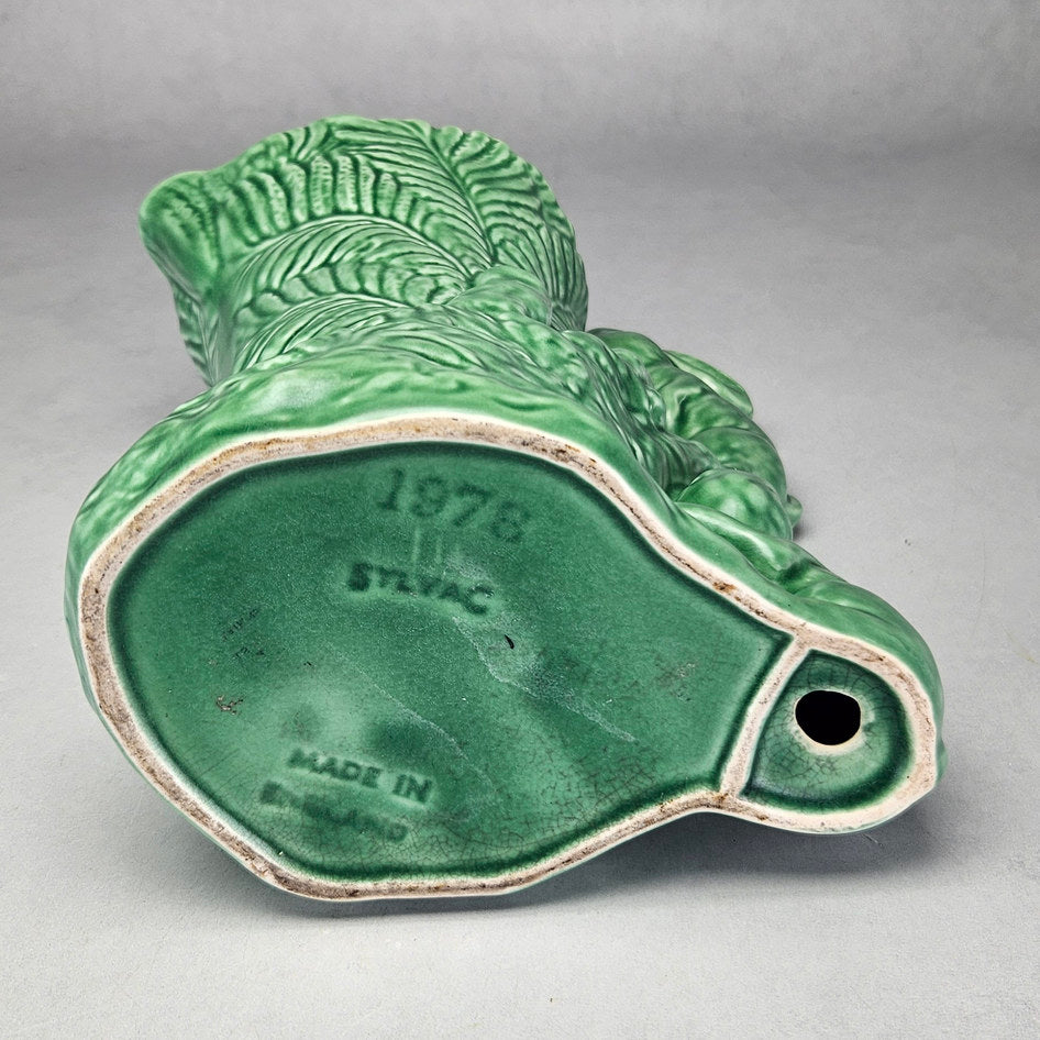 Vintage SylvaC 1978 Green Rabbit and Fern Jug Vase, view 7