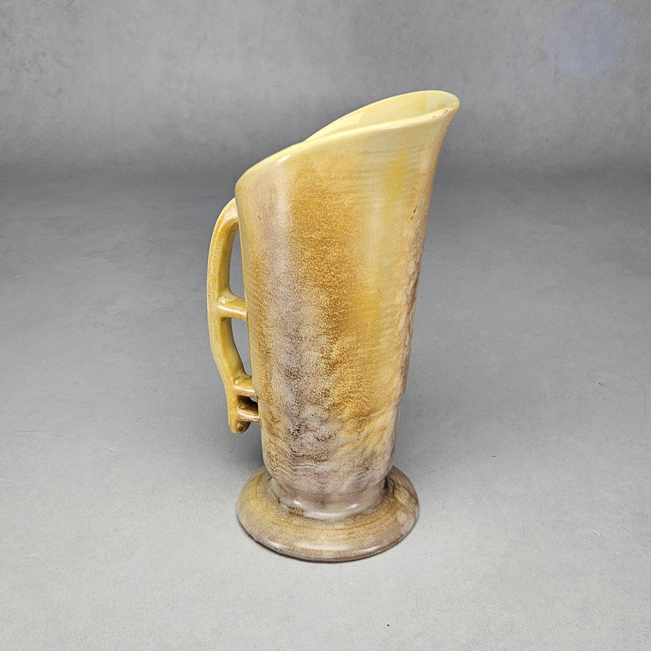 Vintage SylvaC 426 Art Deco Yellow and Brown Jug Vase, view 3
