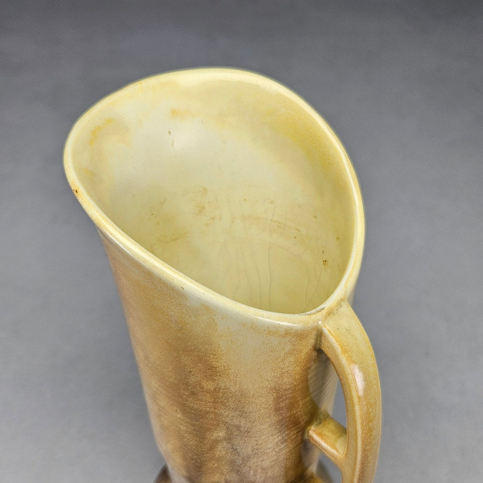 Vintage SylvaC 426 Art Deco Yellow and Brown Jug Vase, view 6