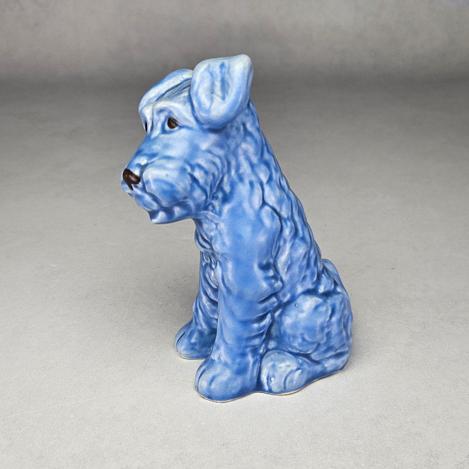 Vintage SylvaC 73 Blue Seated Terrier Dog Figurine, view 1