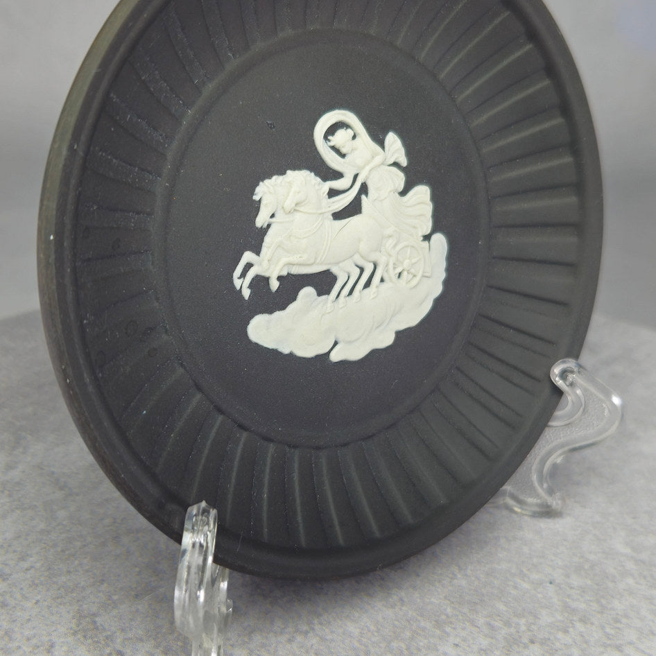 Wedgwood Black Jasperware Fluted Aurora Relief Tray
