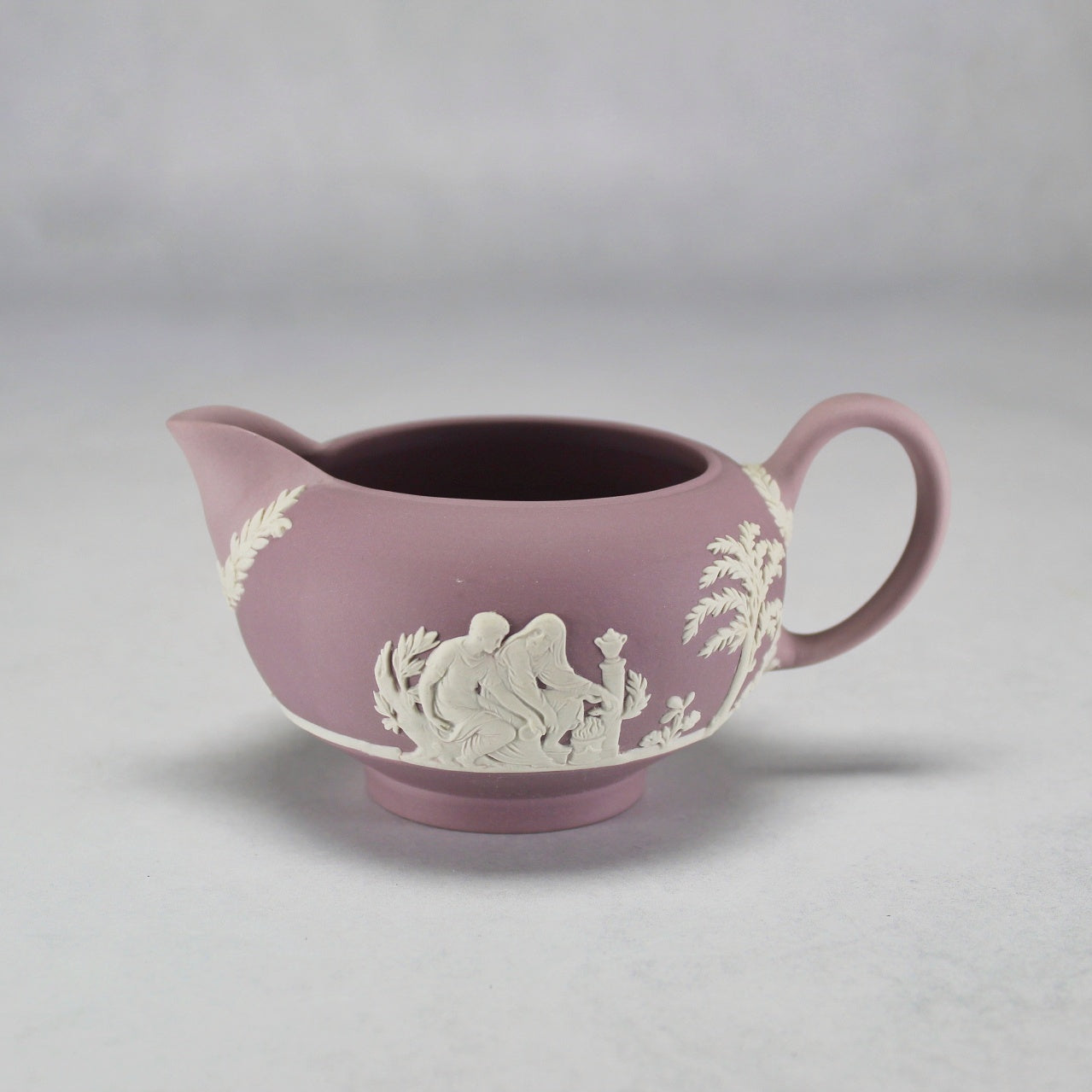 Wedgwood Lilac Jasperware Creamer with Neoclassical Relief Figures
