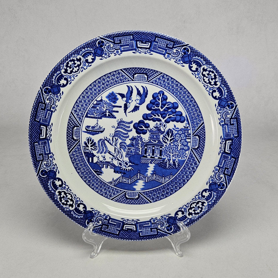 Wood & Sons Woods Ware Willow Blue and White Dinner Plate