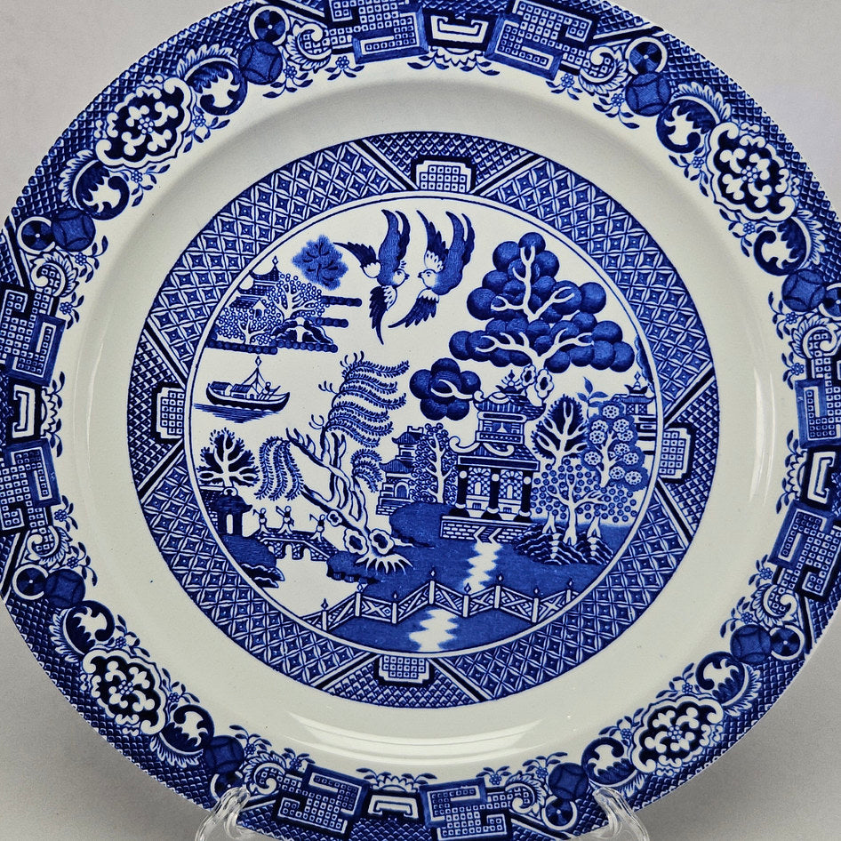 Wood & Sons Woods Ware Willow Blue and White Dinner Plate