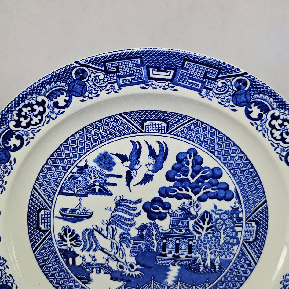 Wood & Sons Woods Ware Willow Blue and White Dinner Plate