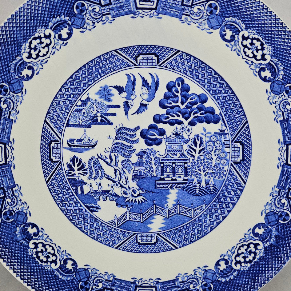Wood & Sons Woods Ware Willow Blue and White Handled Cake Plate