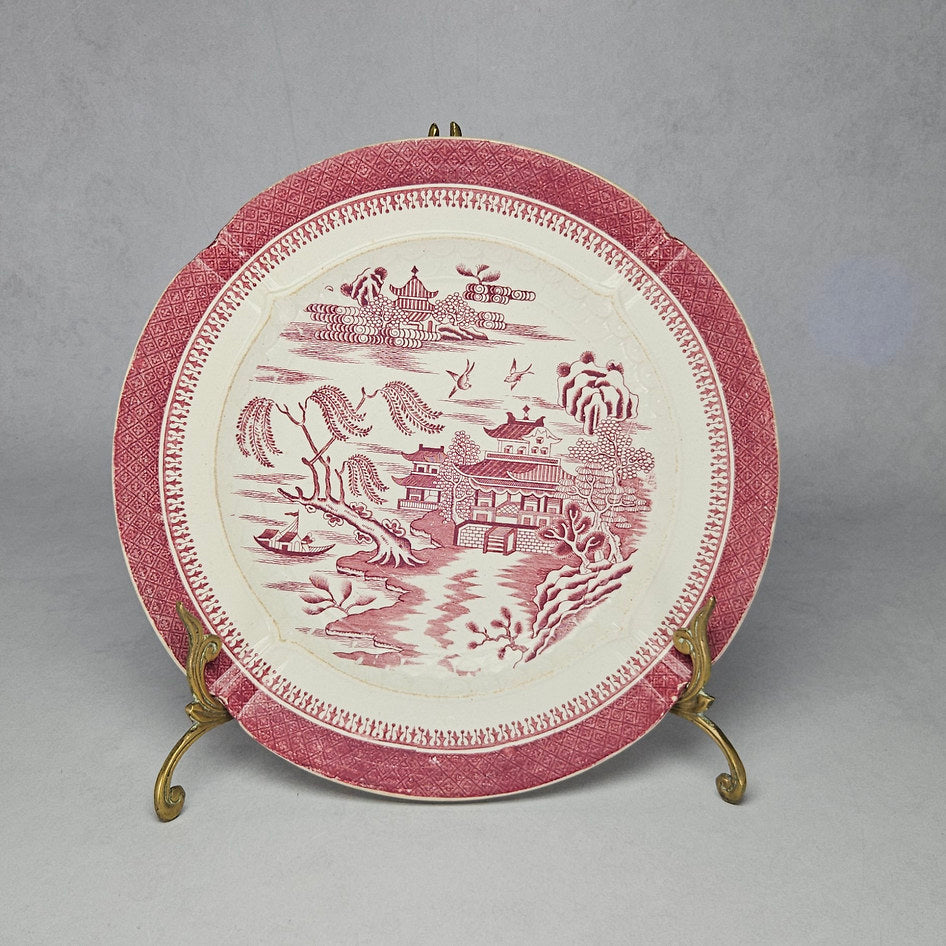 W.T. Copeland & Sons Red Willow Chinoiserie Transferware Plate
