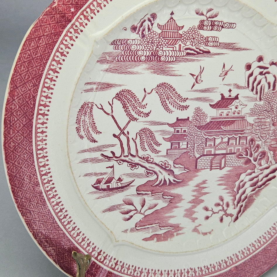 W.T. Copeland & Sons Red Willow Chinoiserie Transferware Plate
