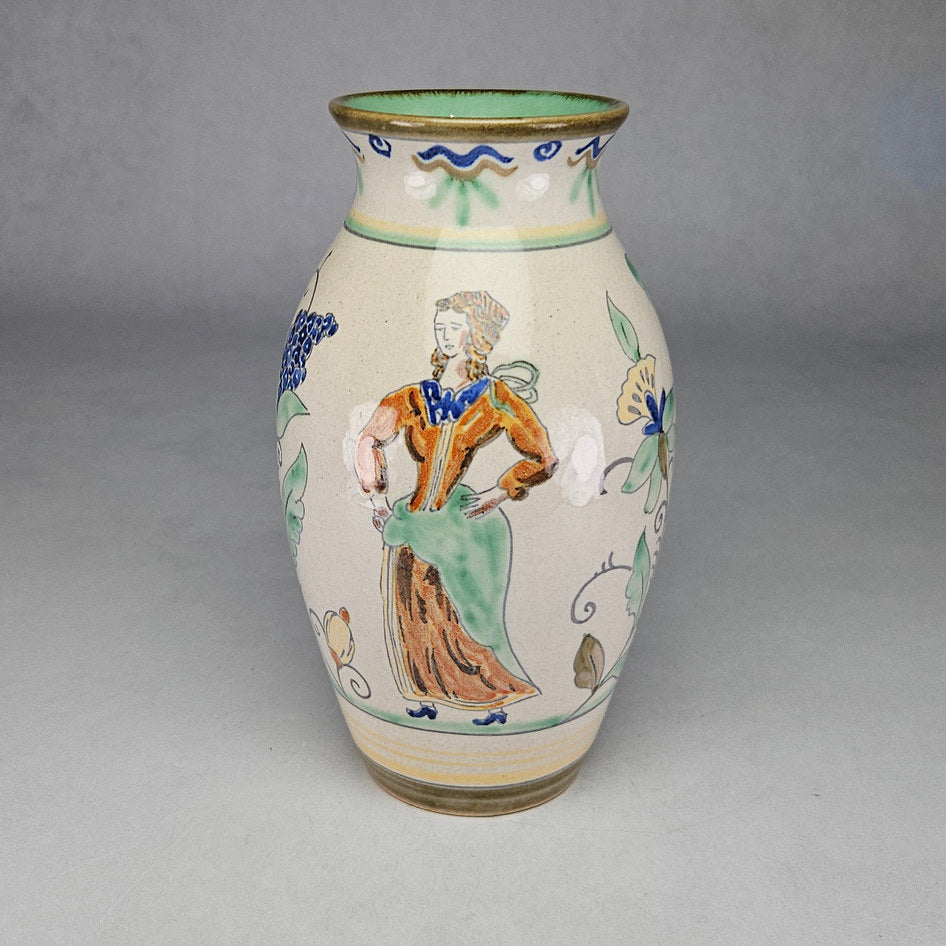 Zuid-Holland Gouda France Pattern Pottery Vase Model 284X