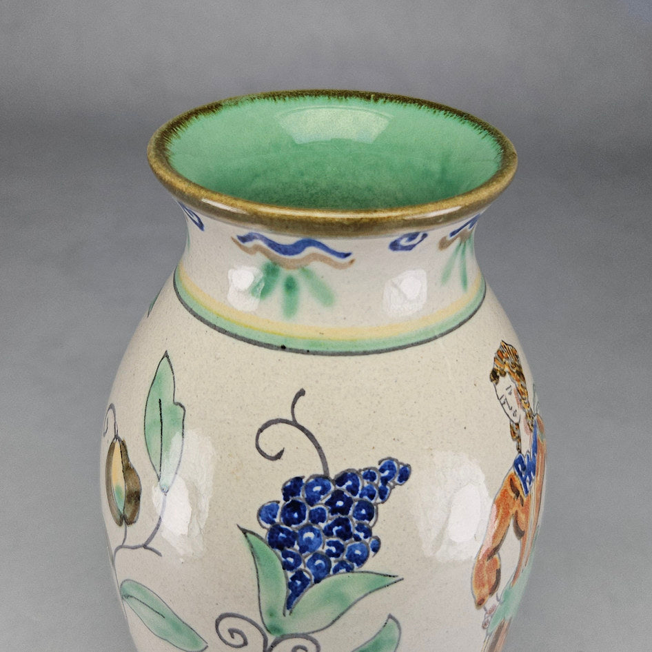 Zuid-Holland Gouda France Pattern Pottery Vase Model 284X