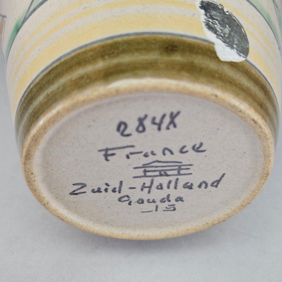 Zuid-Holland Gouda France Pattern Pottery Vase Model 284X